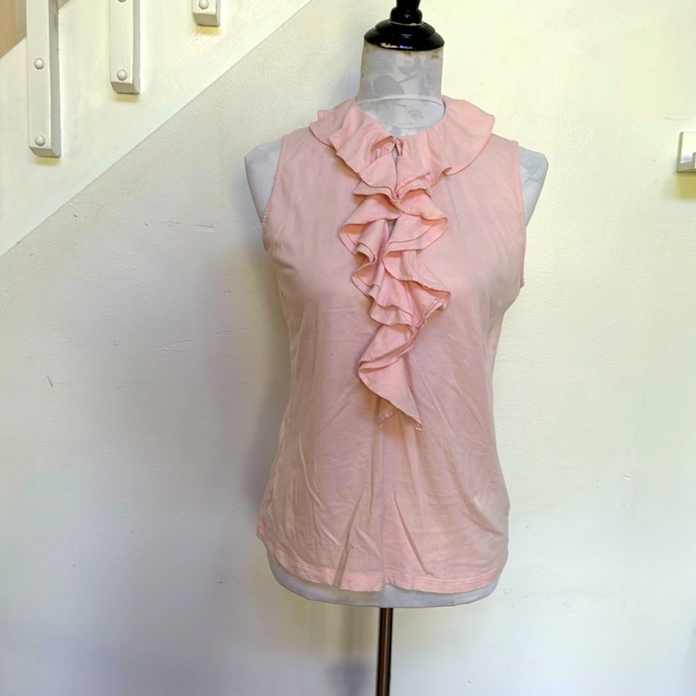 Ralph Lauren Jeans Co Vintage Pale Pink V-Neck Prairie Top